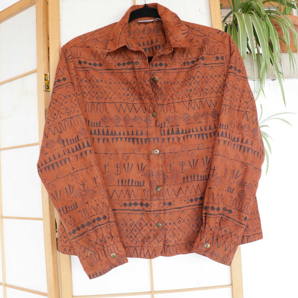Vintage South West Cave Art button down